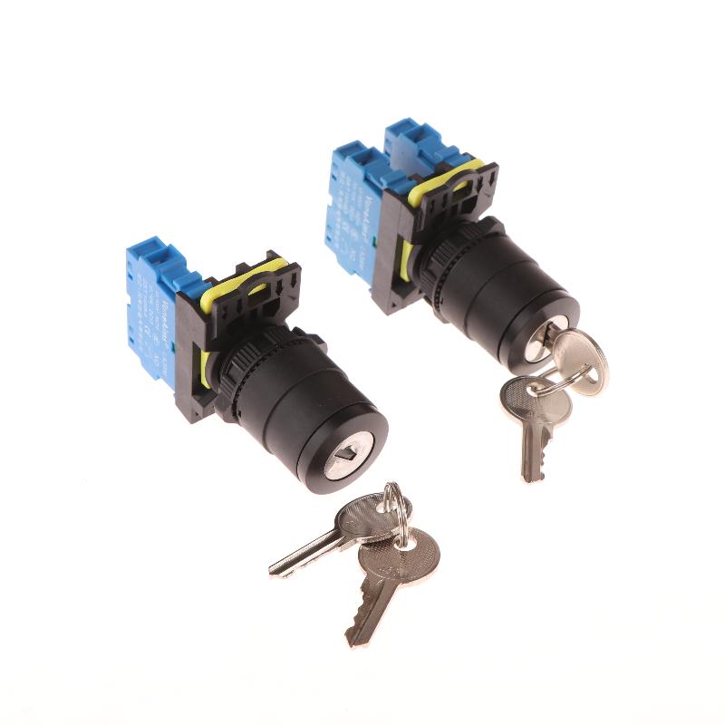 1 Set 12V 220V 10A 2/3 Position 1/2No 1/2Nc On Off Knob Button Rotary Switch Selector With Keys 22Mm La36M Key Switch