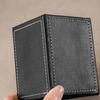 Pen Holder White Stitching Faux Leather Desk Organizer Waterproof Easy To Clean Square Pencil Holder
