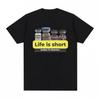 Life Is Short Why Not Make It Even Shorter? Terenberon T-shirt Unisex Fun Fitness Short-sleeved T-shirt Cotton Casual Loose Fit