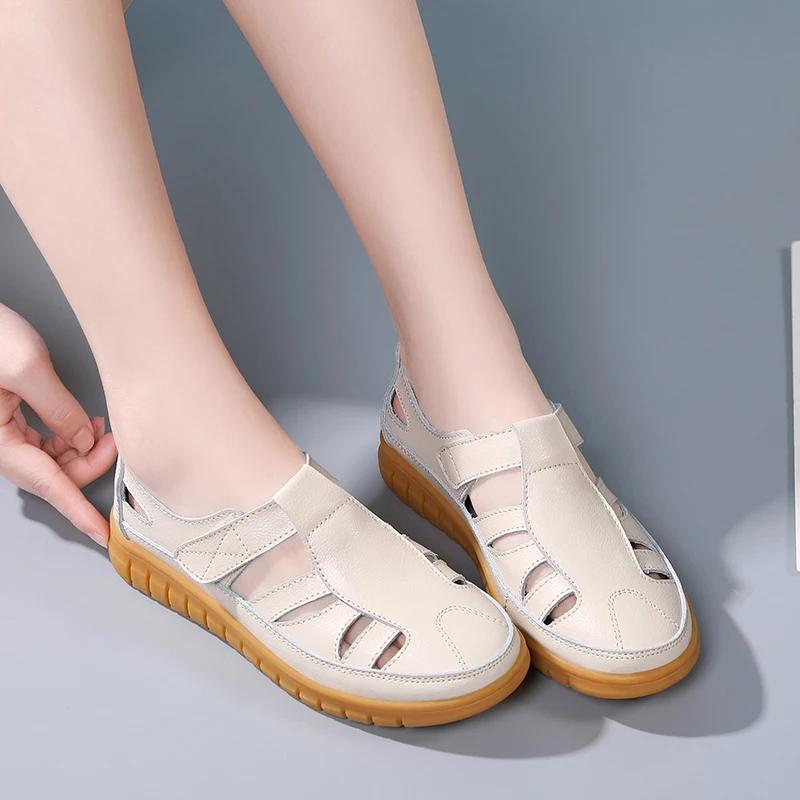 Casual Women's Sandals Elegant Office Ladies Flats Shoes Sandals Women Shoes Square Sandals Slip On Woman Sneakers