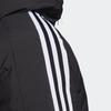 Adidas Solid Striped Logo Print Hooded Zip Down Jacket Men Outerwear Black HN2123