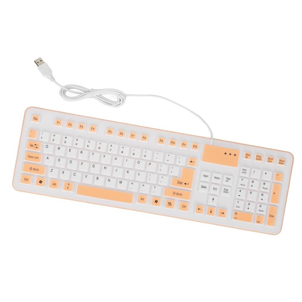 Waterproof Silicone Keyboard Foldable Silent Keyboard Portable USB Wired Keyboard  Office Travel