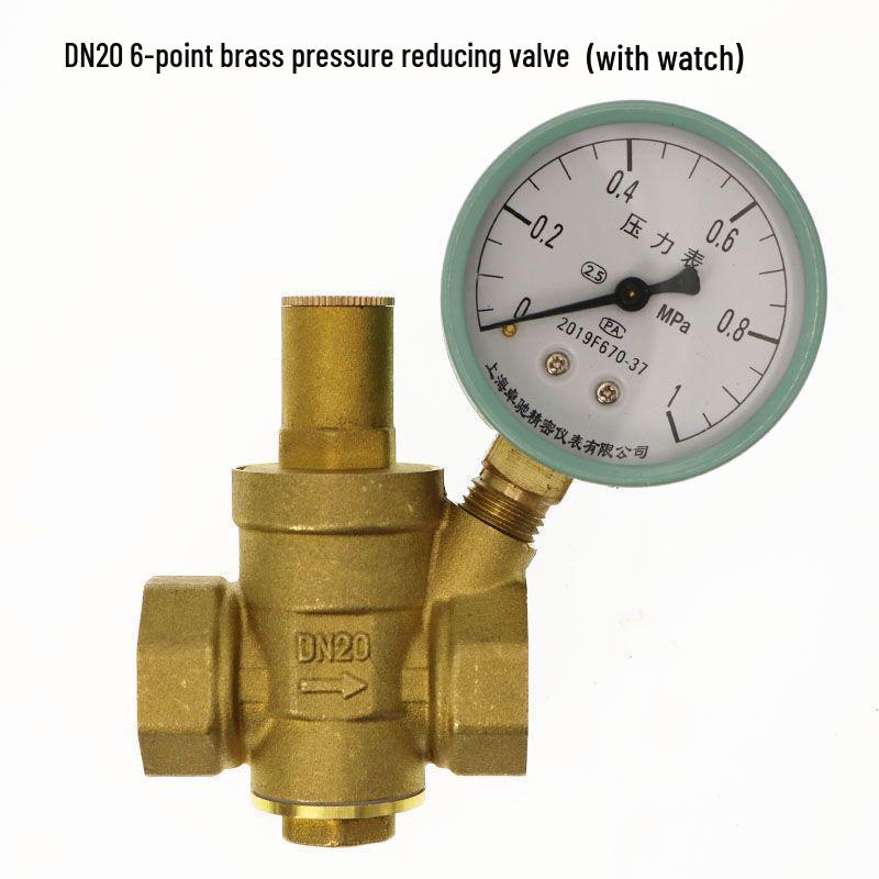 DN15 Adjustable 4-Point Household Water Pressure Reducing Valve for Heaters & Purifiers, 65-25 Pressure Range