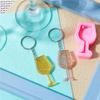 1Set Wine Glass Mold, Keychain Mold Wine Bottle Silicone Molds Luggage Tag Mold Fondant Chocolate Candy Molds