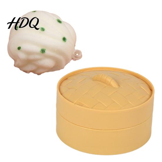 Palm-sized Stress Reliever Chinese Food Squeeze Toy Slow-Rising TPR Steamed Bun Dumpling Roll Fidget