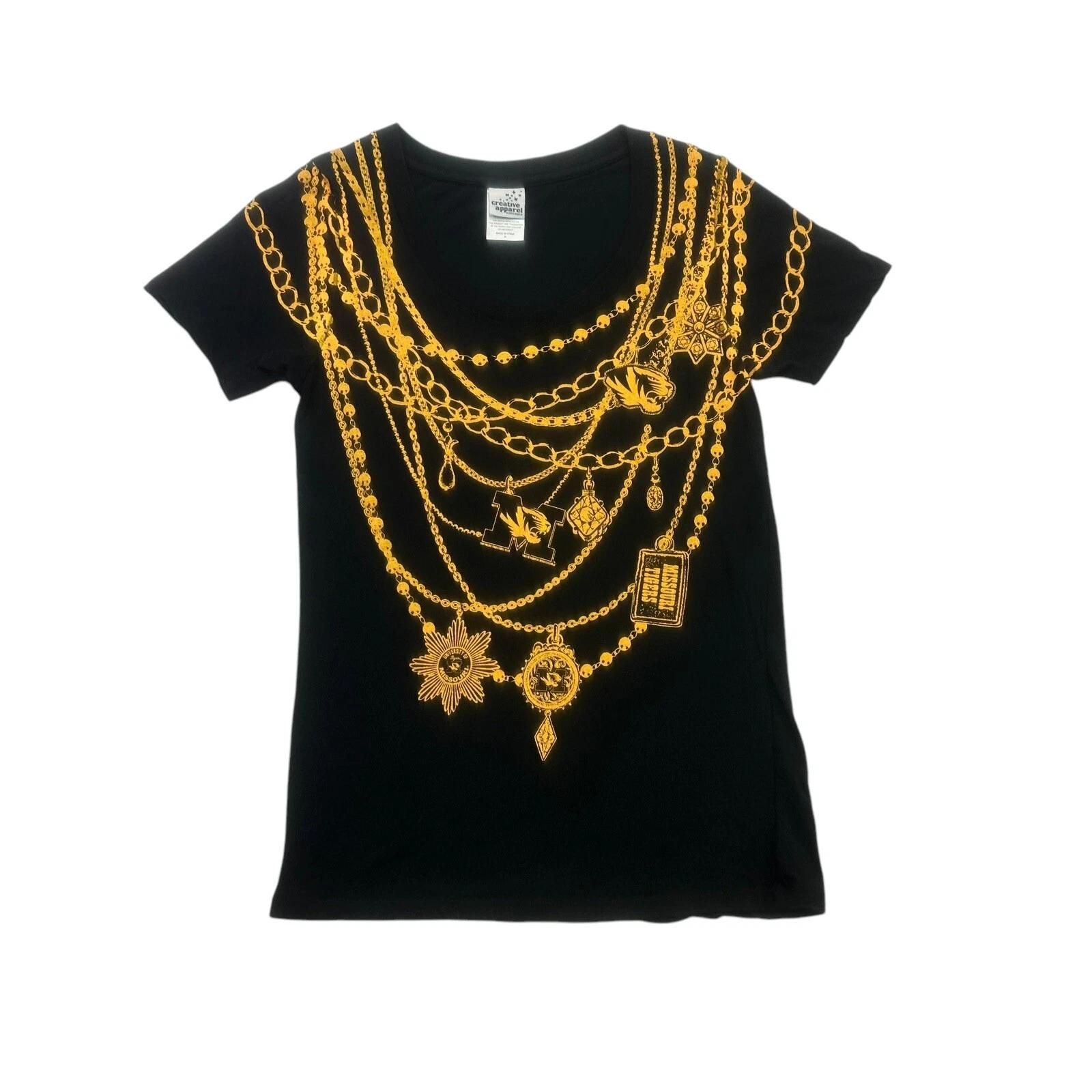 Missouri Tigers Shirt Womens Medium M Black Gold Short Sleeve Mizzou M