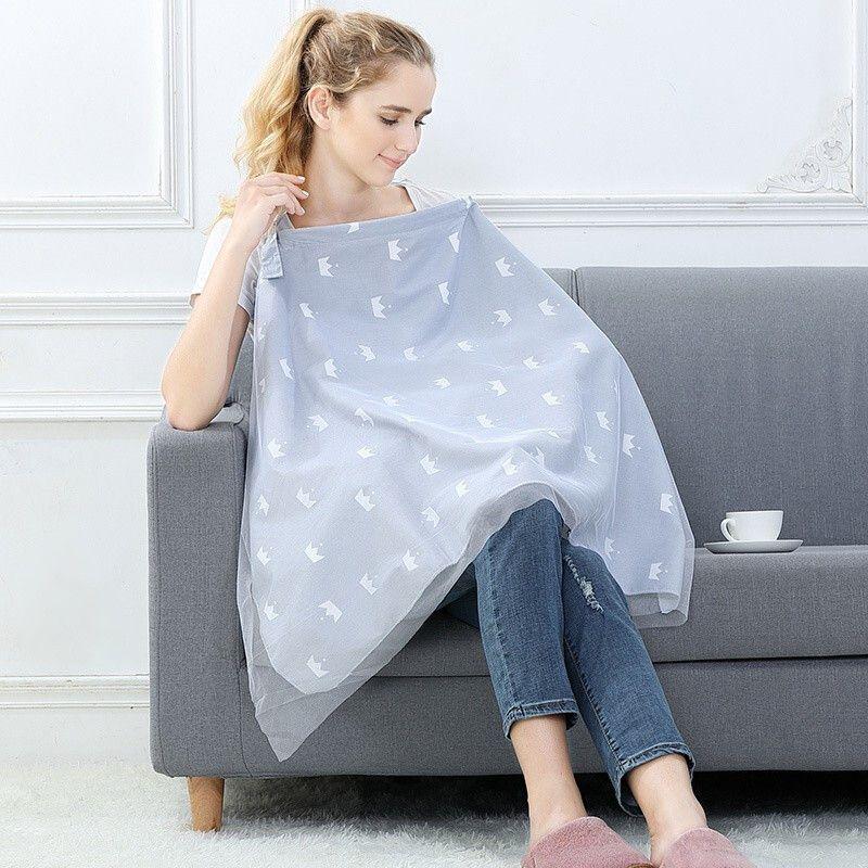 Premium Portable Nursing Cover And Soft Breastfeeding Blanket With Mosquito Net For Baby Stroller