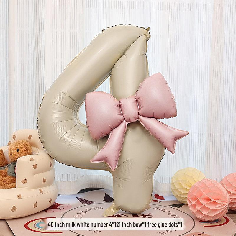 10. Geburtstag Rosa Schleife Ballon Requisiten für Mädchen Party Dekoration.