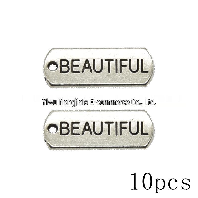 DIY Vintage Gold Inspirational Word Tag Pendant for Jewelry Making