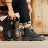 2024 Trend Mens Leather Boots High Quality Casual Mens Ankle Boots Lace-up Business Outdoor Non-Slip Thick Sole Mens Boots