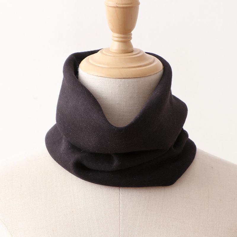 

100% Mulberry Silk Brushed Velvet Scarf: Soft, Warm, and Skin-Friendly Neck Protection for Autumn and Winter. чорний