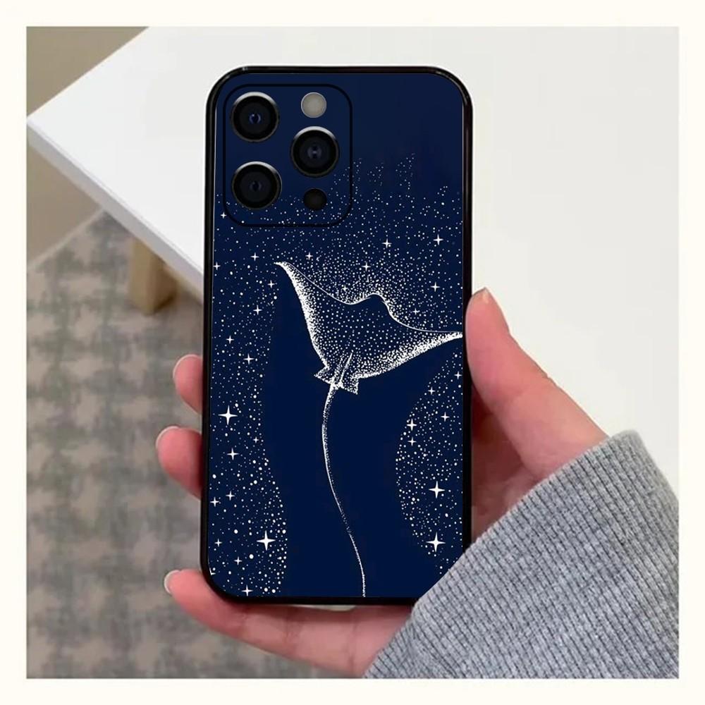 

Animal Manta Ray Phone Case For Apple iPhone 15,14,13,12,11,Pro,X,XS,Max,XR,Plus,Mini Soft Black Cover iPhone13PRO