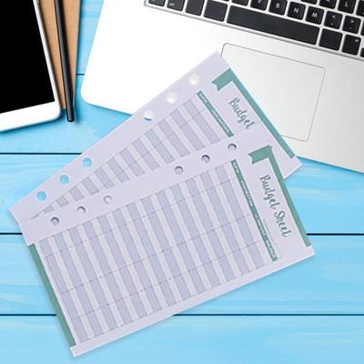 12 unidades de cartão de orçamento com 6 furos design folhas de orçamento rastreador de despesas multicoloridas inserções de orçamento para escritório doméstico