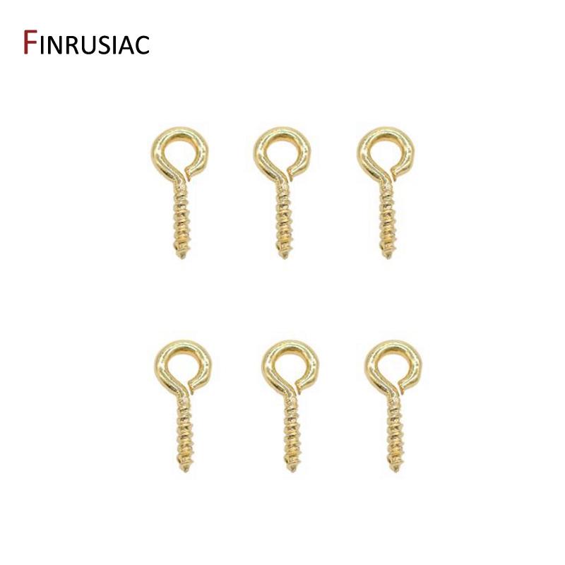 

Jewelry Making Screw Eye Pins 14k gold plated Accessories Findings Screw Threaded Hooks Eyelets Clasps Eyepins Hooks 10 Pieces