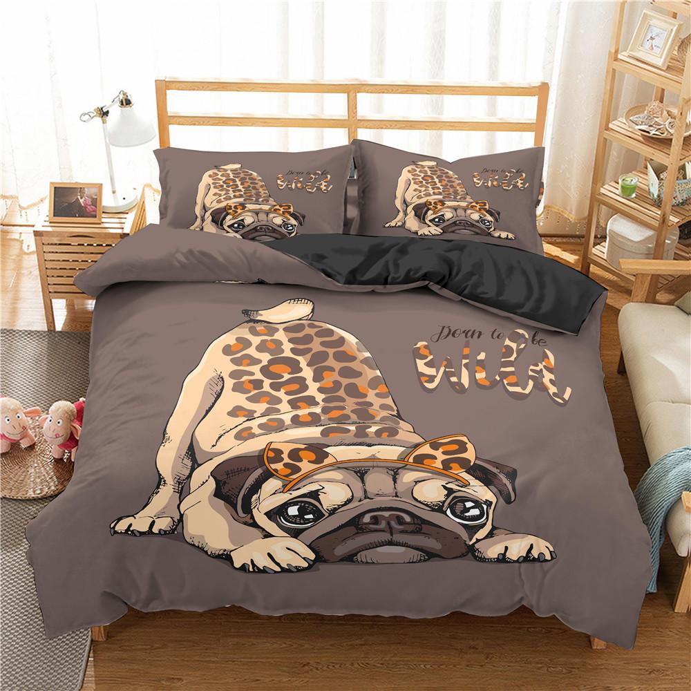 

Dog Print Bedding Set Pug Retriever Corgi Dog Duvet Cover Microfiber Cute Pet Animal Queen Quilt Cover For Girls Boys Kids Room EU Single(135*200cm)3pcs
