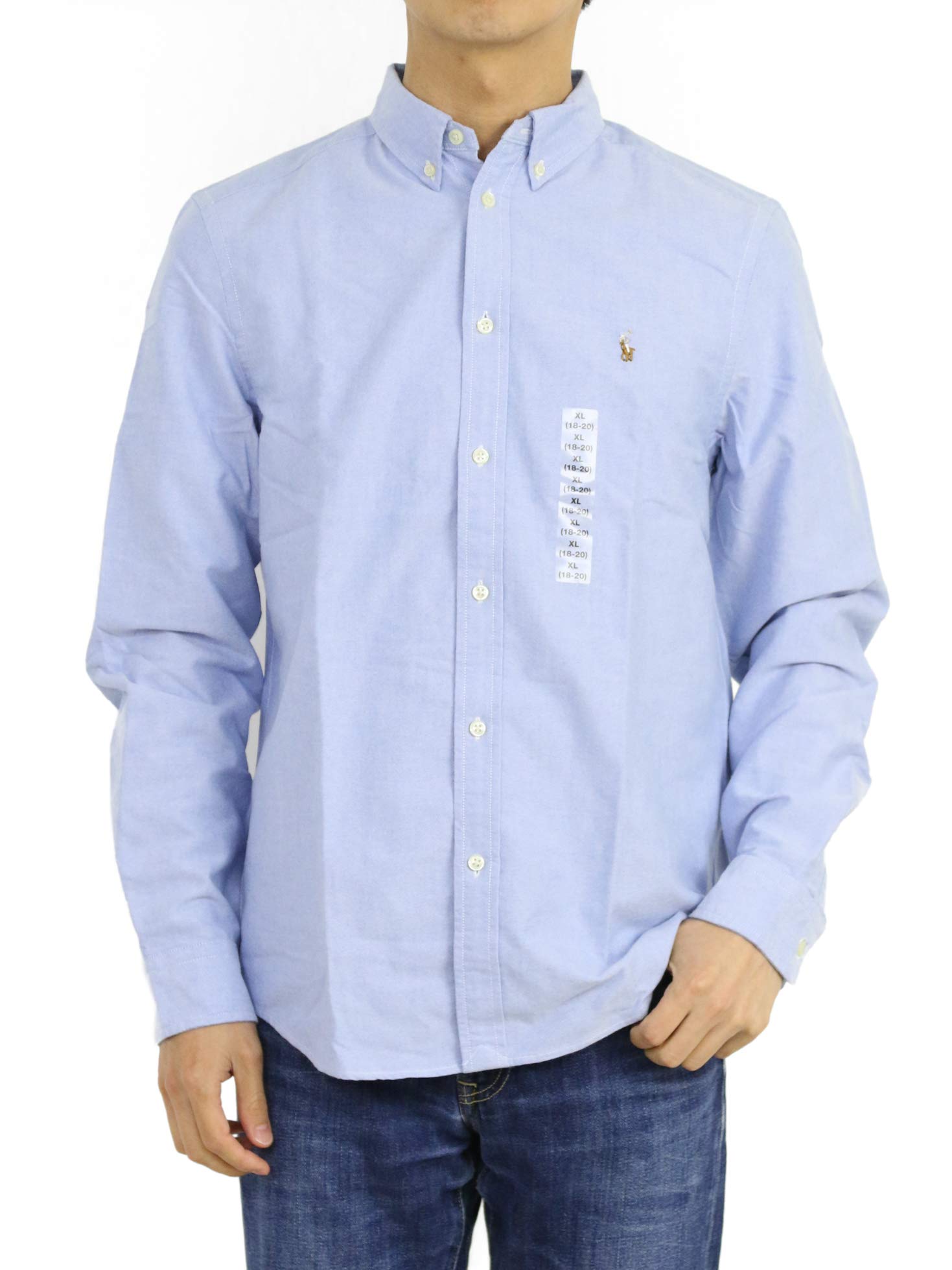 

Ральф Мальчики Однотонная Оксфордская Рубашка с Длинным Рукавом на Пуговицах с Одним Значком XL СИНИЙ (Поло Лорен) Рубашка, Пуховик, Вышивка, 0103693, Размер, [Б/У] синий