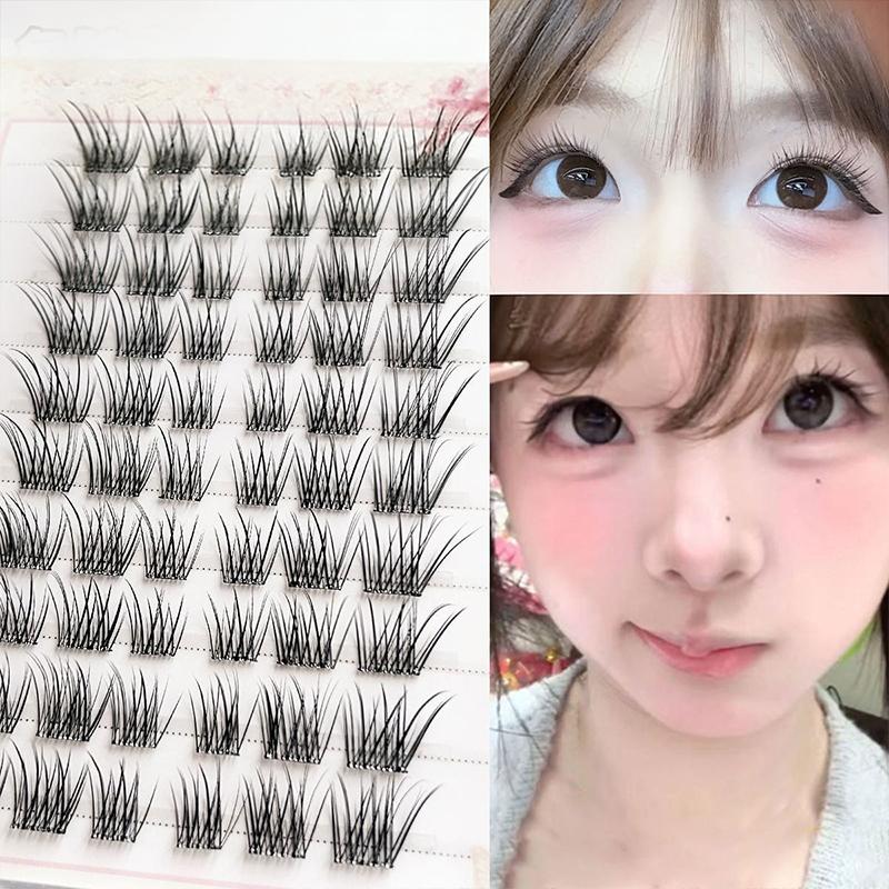 Natural And Realistic Large-Capacity Glue-Free False Eyelashes Curled In Sections Long-Lasting And Durable