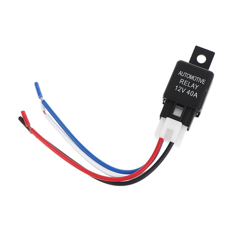 Черное 12В/24В 40А Автомобильное реле 4-контактное SPST Контактного типа Для стробоскопов Противотуманных фар Автосигнализаций и Многого другого 12V