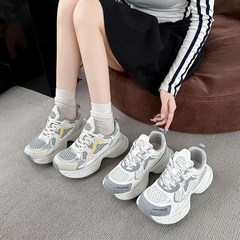 Popular women's breathable 2025 new spring platform versatile niche casual shoes sports women's shoes