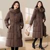 Winter New Fashion with Knee Cotton Clothes Medium and Long Thickened Slim Cotton Clothes Waist Jacket