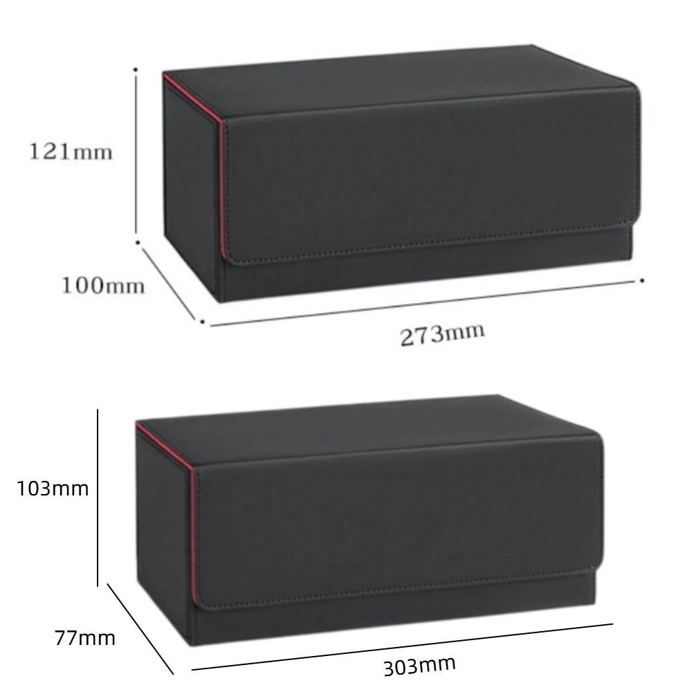 Leather Card Deck Case Magnetic Closure Multifunctional Trading Cards Storage Box Waterproof Large Capacity Commander Card Box