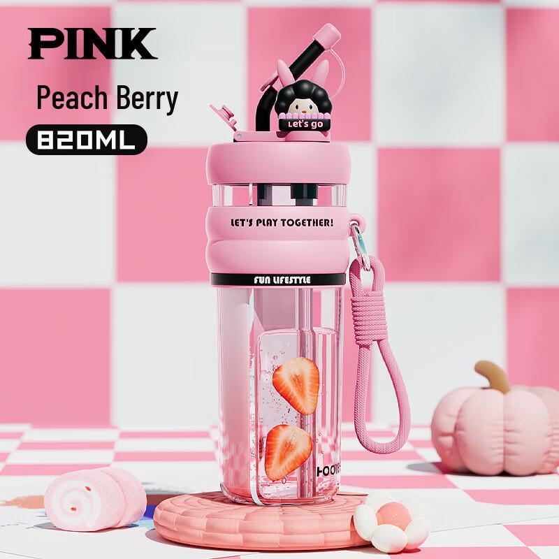 Large Capacity Dual-Drink Straw Water Bottle