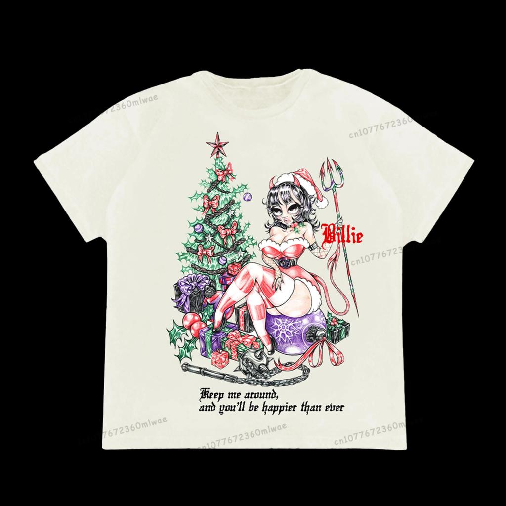 2024 Tour Concert B-Billie Eilish T-shirt Hip Hop Casual Tshirt O-Neck Short Sleeves Fashion Men Women Luxury High Quality Tees