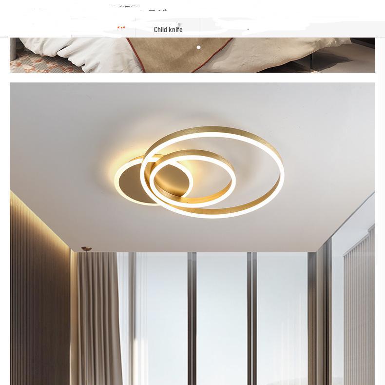 Modern Minimalist Gold Ring Ceiling Lamp for Living Room and Bedroom
