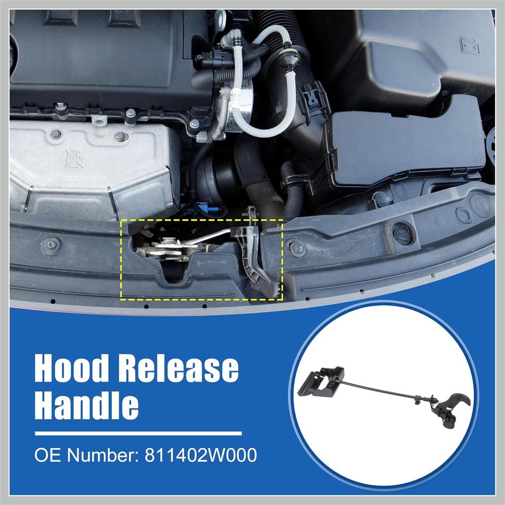 Car Hood Latch Front Hood Latch Assembly Fit for Hyundai Santa FE 2013-2019 No.811402W000 - Pack of 1 Replacement Car Parts