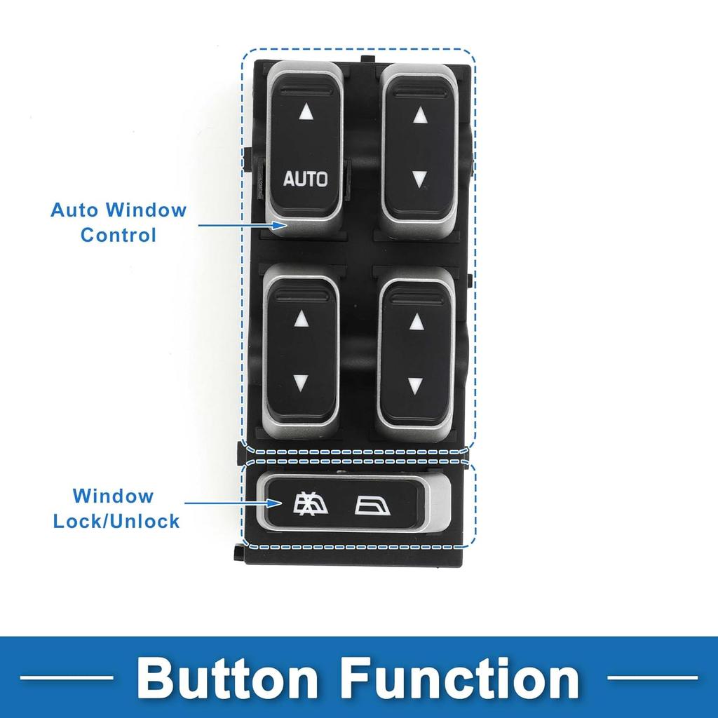 Power Window Switch No.5W1Z14529BA Window Control Switch for Lincoln Town Car 2003-2008 Black
