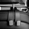 Universal Car Seat Headrest Hooks 2 in 1 Soft Leather Car Seat Back Hook for Purse and Bag Backpack Double Hook Car Seat Hanger