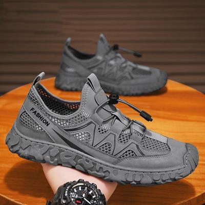 Labor Protection Shoes Men's Shoes Summer New Breathable Hollow Mesh Shoes Men's Non-slip Wear-resistant Sports Shoes Casual Board Shoes