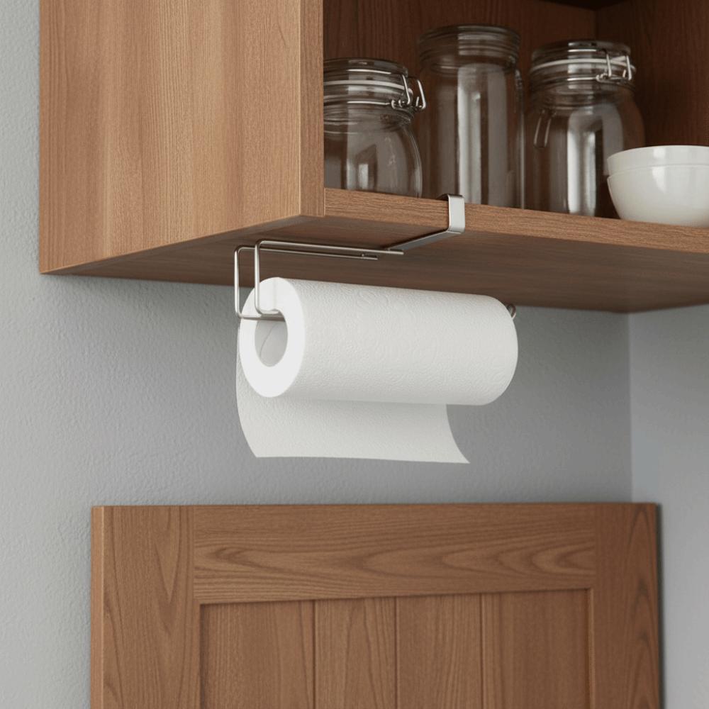 Quality Stainless Steel Kitchen Paper Towel Holder Punch Free Cabinet Storage Toilet Roll Holder Metal Cabinet Hanger Kitchen