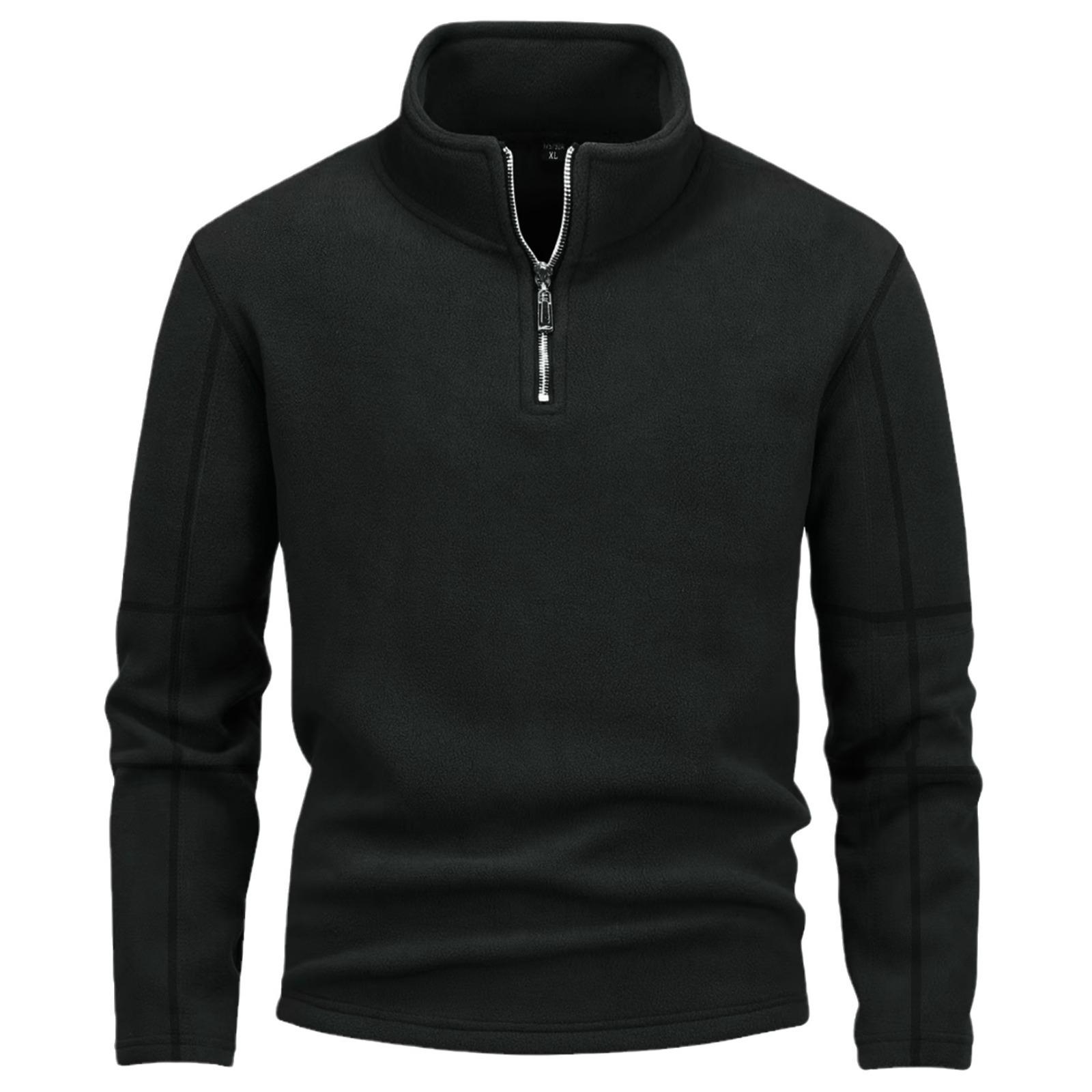 

Кардиган с застежкой-молнией на половину длины, с длинными рукавами, модный и универсальный, куртка из плотного флиса плотностью 450 г, двухсторонняя, удобная, бархатная, с воротником-стойкой 3XL