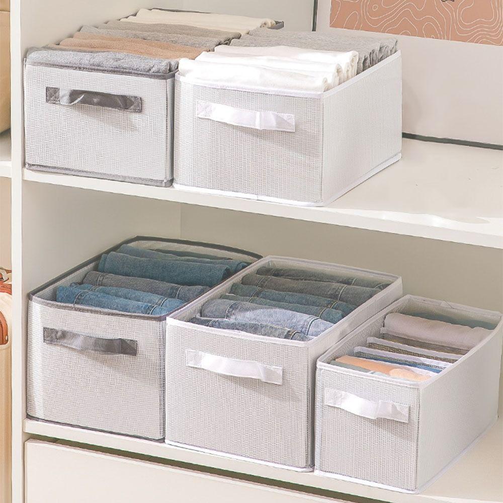 Solid Color Clothing Storage Box Foldable Wardrobe Organizer Practical Clothes Organizer  Closet