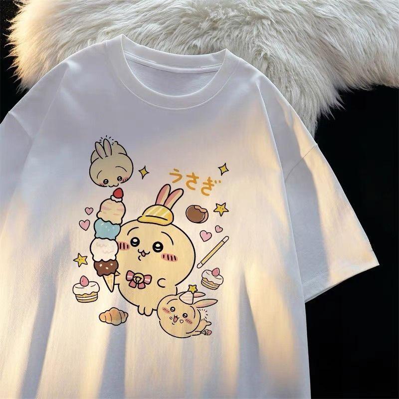 

Chiikawa Toilet Time TShirt Unisexs Short Sleeve TShirt Cute Summer Harajuku Comfort Pop TShirt Unisexs Fashion Casual Top M