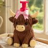 Durable Soap Dispenser Highland Cow Dispenser, Pink Bow Cattle Refillable Hand Empty Bottle, Plastic Pump Bottle for Bathroom, Housewarming