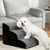Pet Safety Ramp with 1-3 Steps for Dogs Cats and Teddy Bears Washable Dog Stairs for Sofa Bed Easy To Assemble Small Staircase