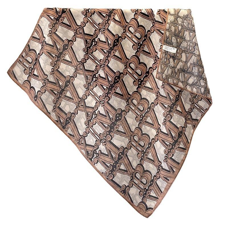 Letters Fashionable New Small Square Scarf Decorative Scarf Professional Neck Protection Multifunctional Outer Wear Shawl Hairband Sun Protection