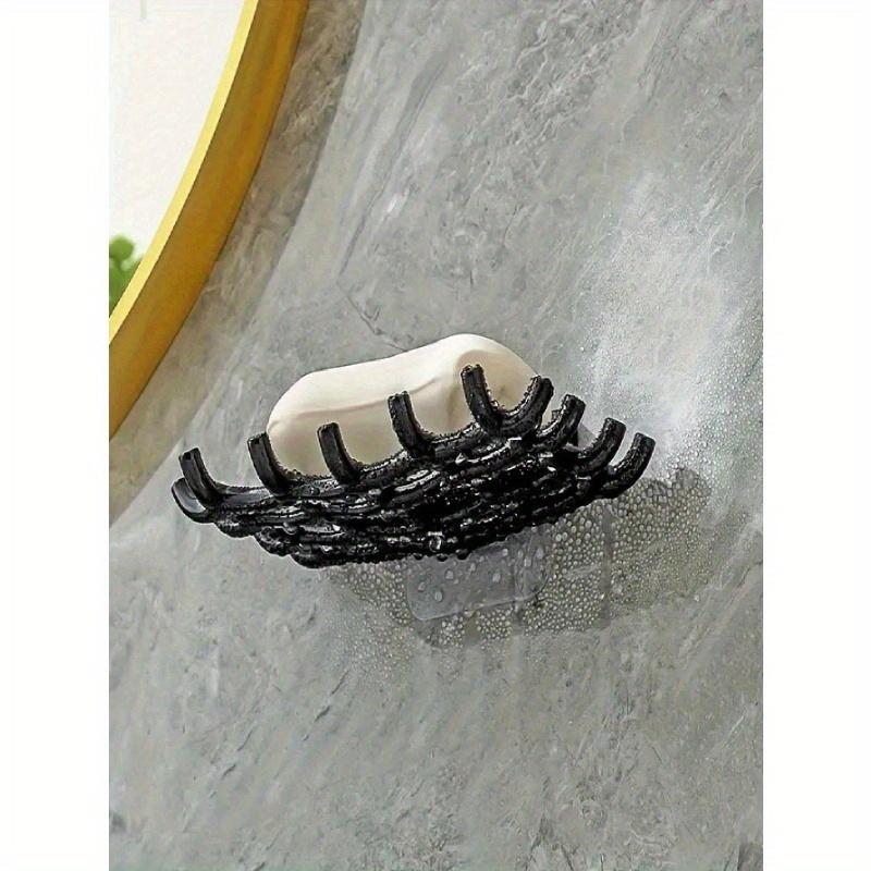 1PC Wall Mounted Soap Dish Rack, Wall Mounted Drain Storage Rack Household Perforation-Free Bathroom High-Grade Toilet Soap, Soap Hook