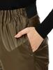 Double Standard Clothing ESSENTIAL Faux Leather Waist-Tuck Pants, Women's, Khaki, 2506-190-233