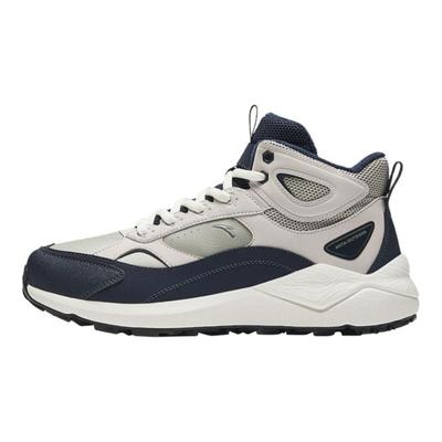 Tazhou Trendy Versatile Fleece Shock Absorbing Warm High-Top Casual Shoes Men Sneaker Gray Blue 912448910-3