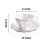 Oeny Petal Pearl Glaze Ceramic Coffee Cup & Saucer Set