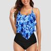 Dames Vintage Zwempakken Vrouwelijke Ruche Geplooide Split Zwempak Elegant Conservatief Zwempak Hoge Taille Broekjes Temperament Bikini