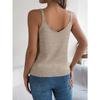 HNXC Spring Summer V-neck Hollowed-out Metal Buckle Halter Knitted Sweater for Vacation Women