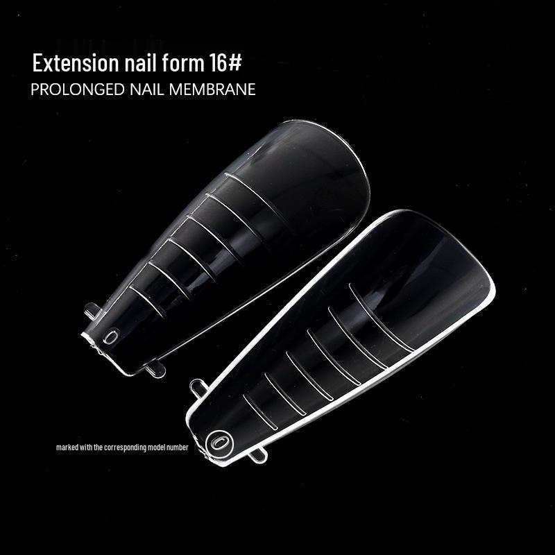 Nail Art Crystal Extension Molds - 120-Piece Gel Nail Tips Set with Scaled Forms, Paperless, Size 16#