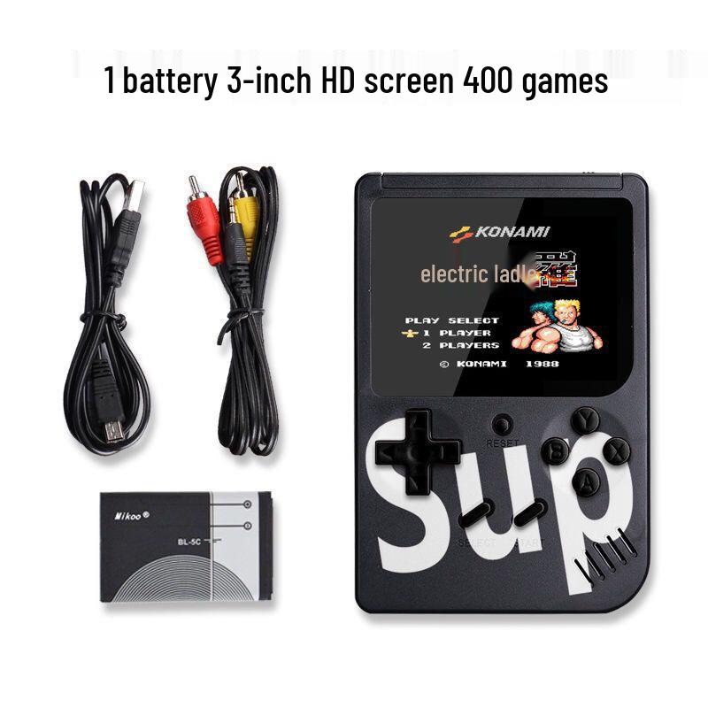 SUP Mini Håndholdt Retro Spillkonsoll: 400 klassiske spill for barn, støtter spill for to spillere