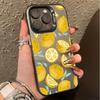 Striped Lemon Case For iPhone 16 11 12 Pro Max 16e 17 Air 13 Mini XR XS Max X 6 6S 7 8 Plus Laser Full Protection Phone Casing
