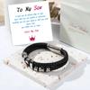 Leather rope bracelet cowhide men's double-layer stainless steel leather woven bracelet handmade multi-layer bracelet