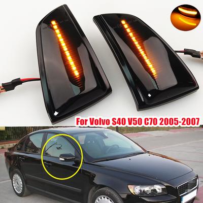 LED Indicador de Espelho Retrovisor Lateral Luz de Sinalização Sequencial para Volvo S40 2004-2007 V50 2004-2008 C70 2006-2009